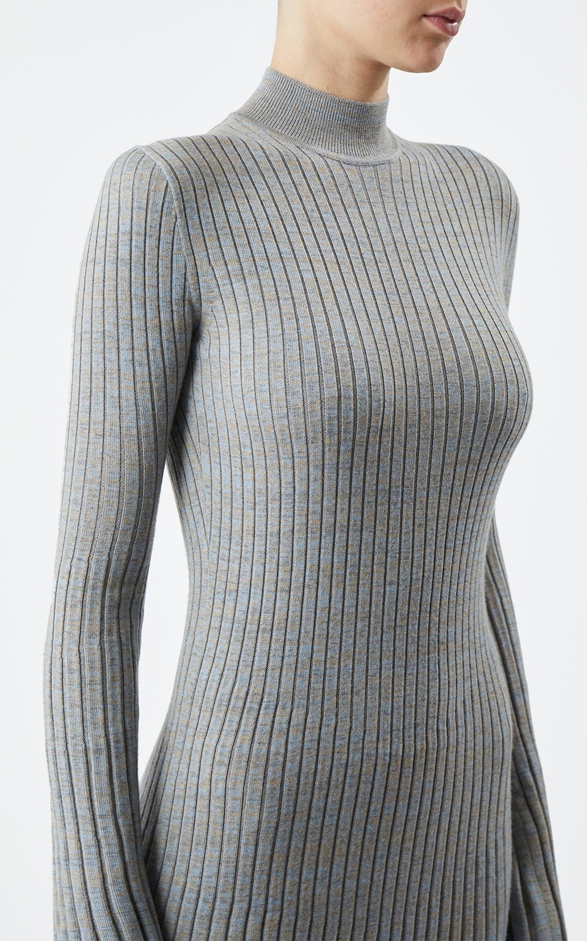Light Blue Melange / Robe Castor en cachemire - Light Blue Melange