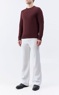 Deep Bordeaux / Pull col rond Palco en laine - Deep Bordeaux