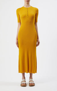 Yellow / Robe Johanna en cachemire et soie - Yellow