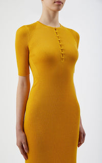 Yellow / Robe Johanna en cachemire et soie - Yellow