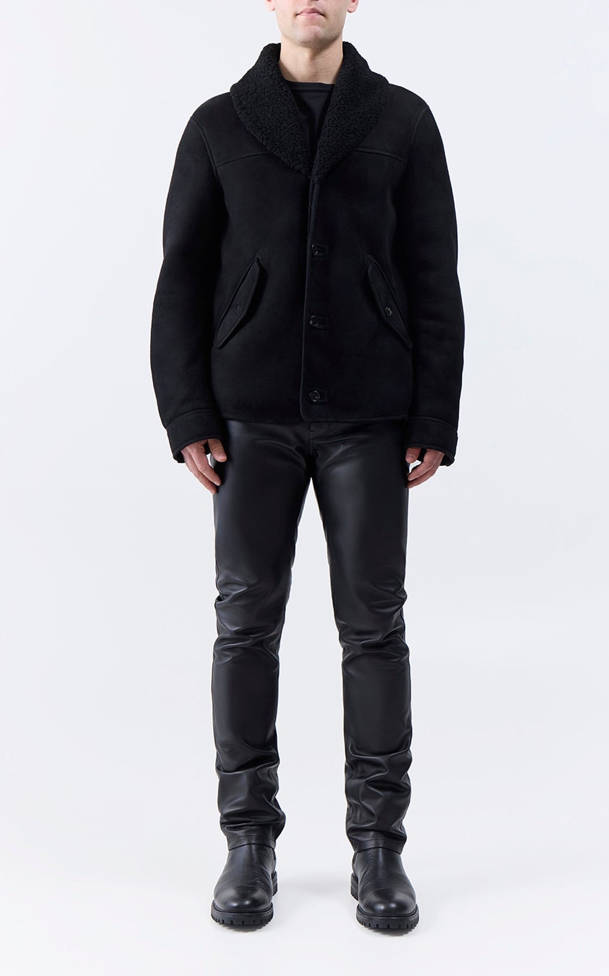 Black / Blouson pilote en cuir - Black