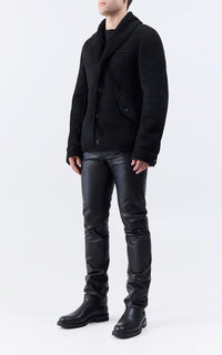 Black / Blouson pilote en cuir - Black