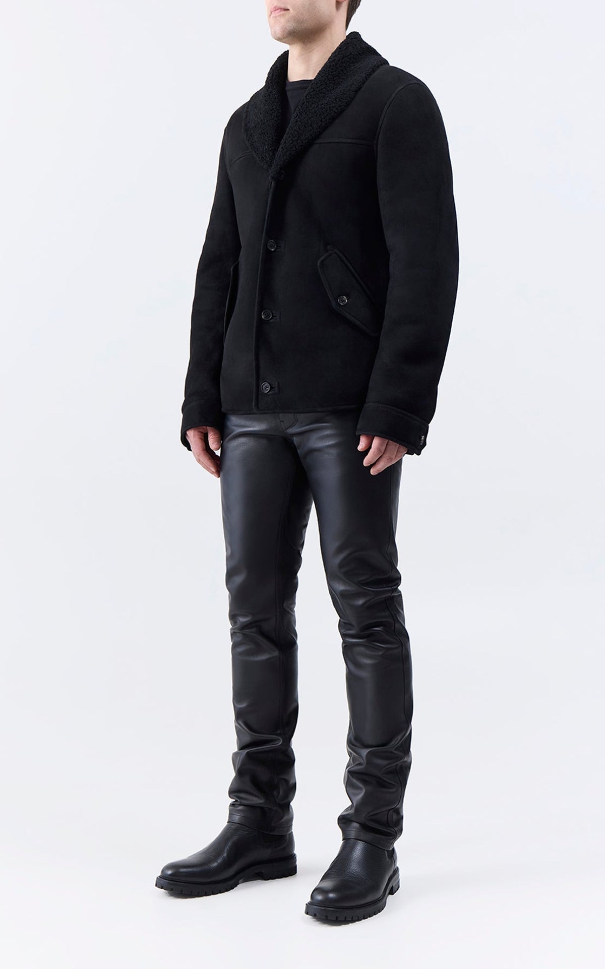 Black / Blouson pilote en cuir - Black