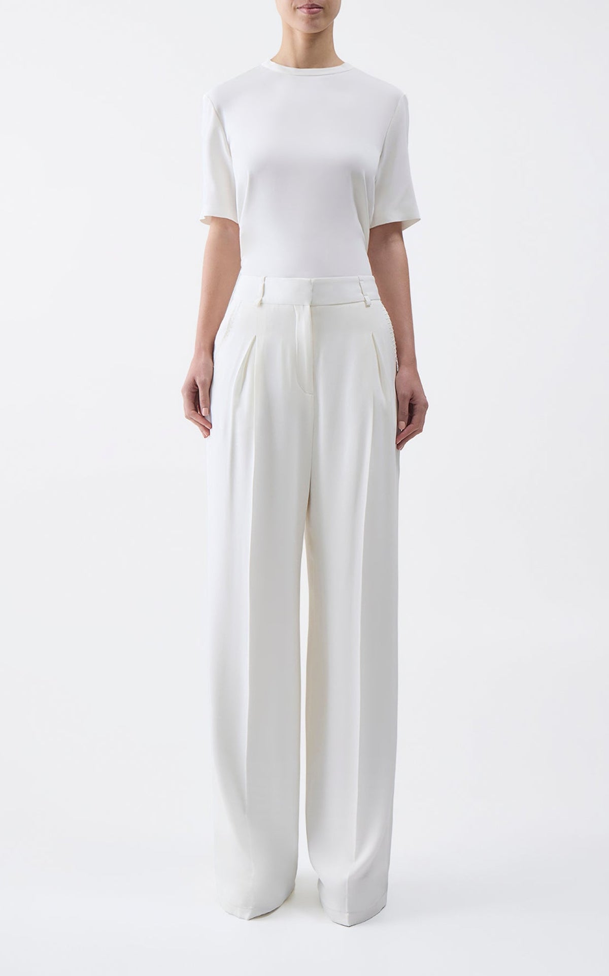 Ivory / Pantalon Maura en soie - Ivory