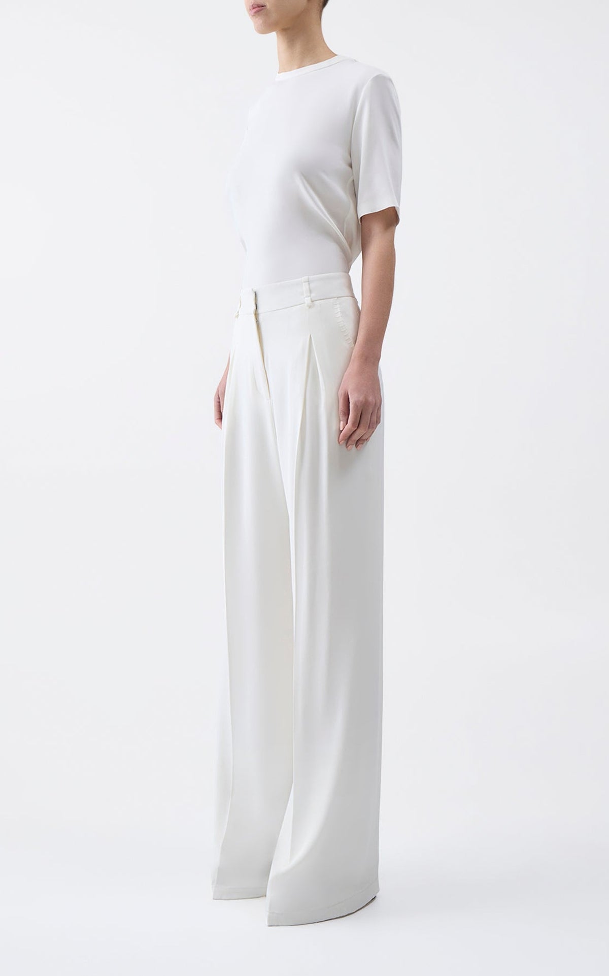 Ivory / Pantalon Maura en soie - Ivory