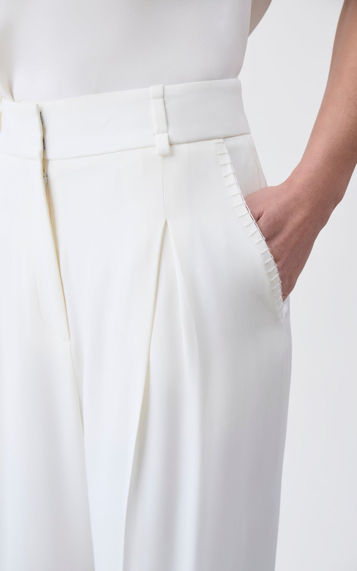 Ivory / Pantalon Maura en soie - Ivory