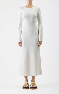 Ivory / Robe Palanco en laine et cachemire - Ivory