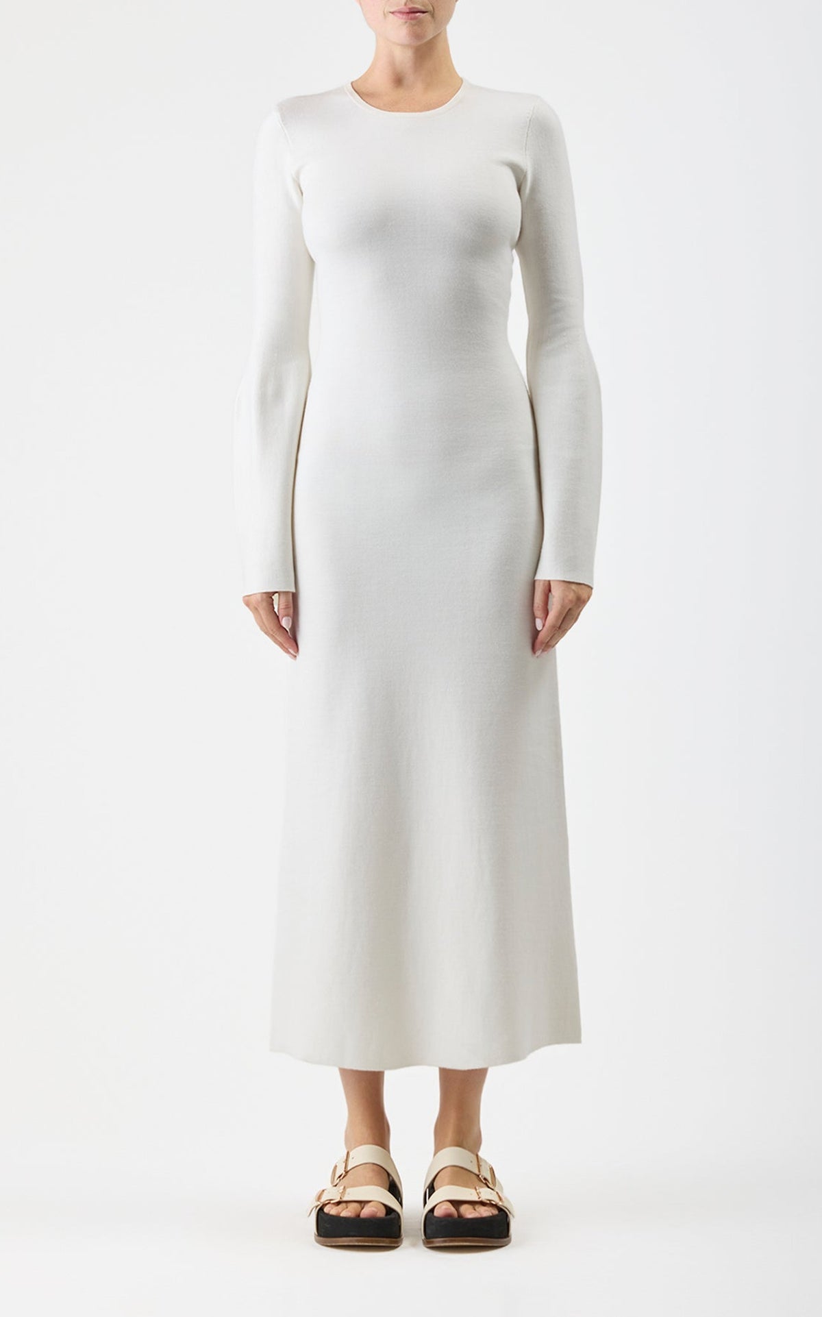 Ivory / Robe Palanco en laine et cachemire - Ivory