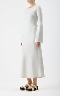 Ivory / Robe Palanco en laine et cachemire - Ivory