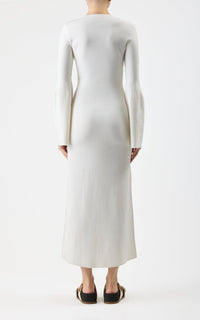 Ivory / Robe Palanco en laine et cachemire - Ivory