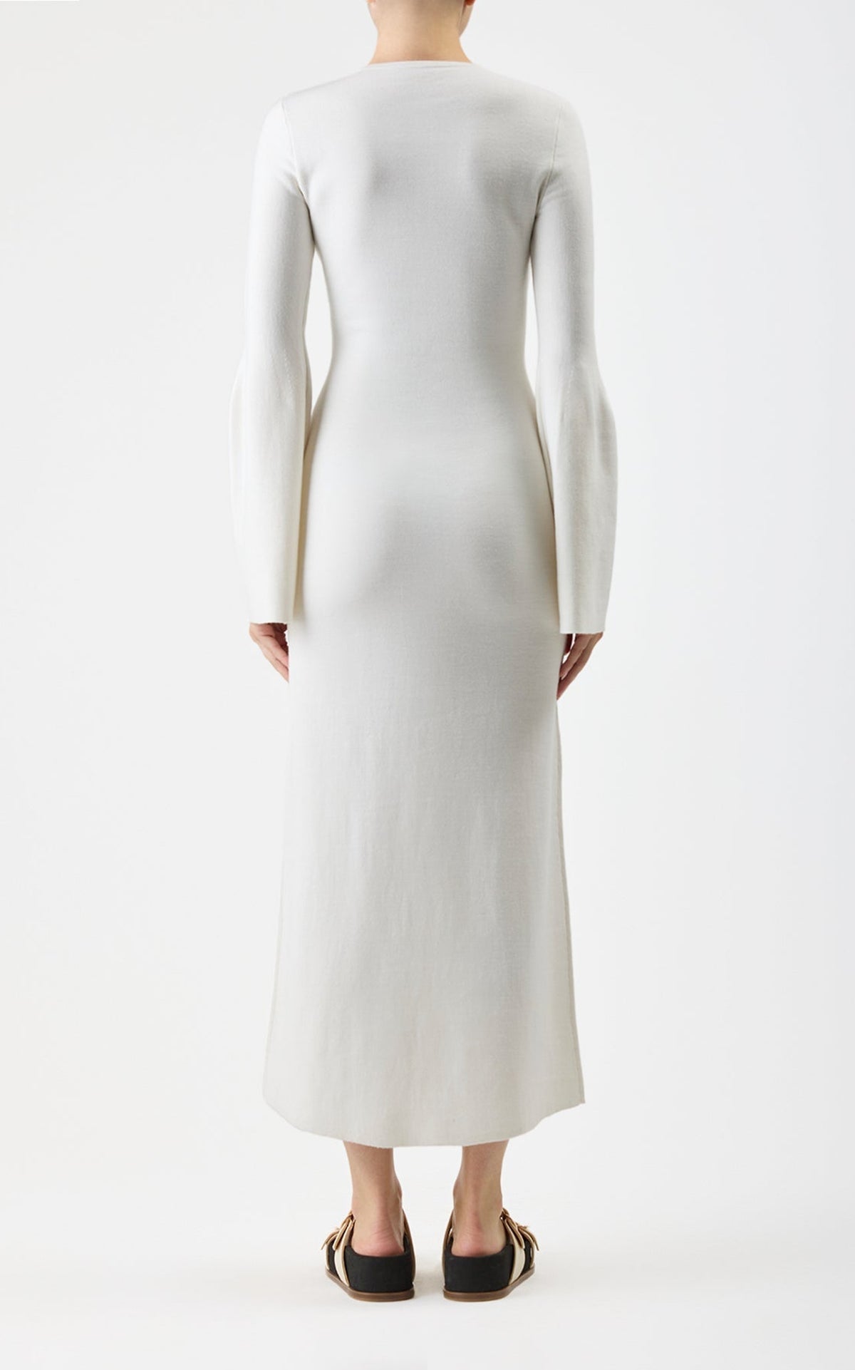 Ivory / Robe Palanco en laine et cachemire - Ivory