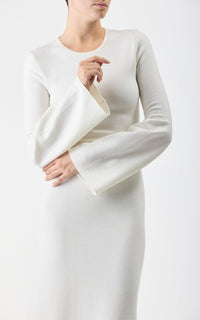 Ivory / Robe Palanco en laine et cachemire - Ivory