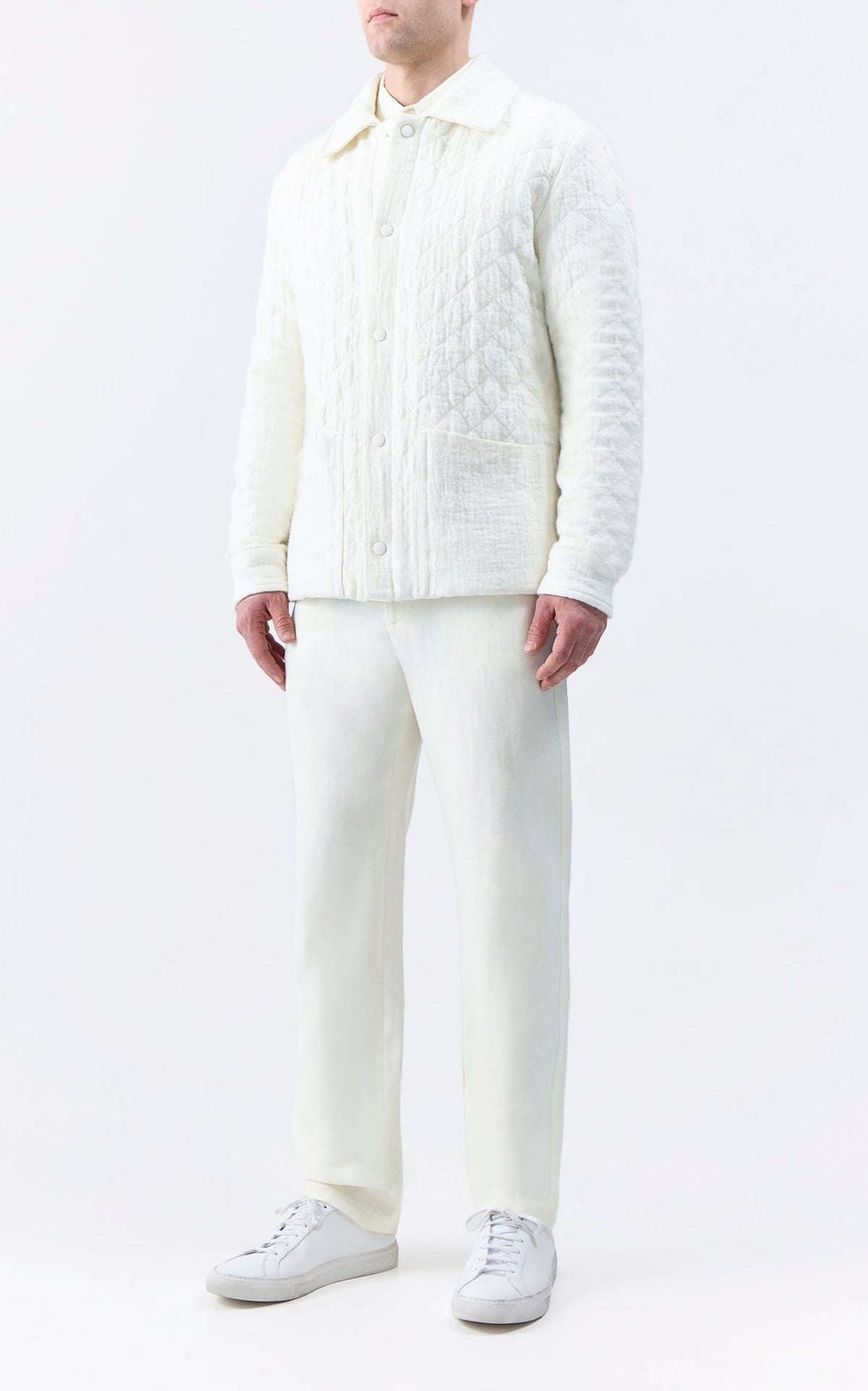Ivory / Veste Skye Paddock en cachemire et lin - Ivory