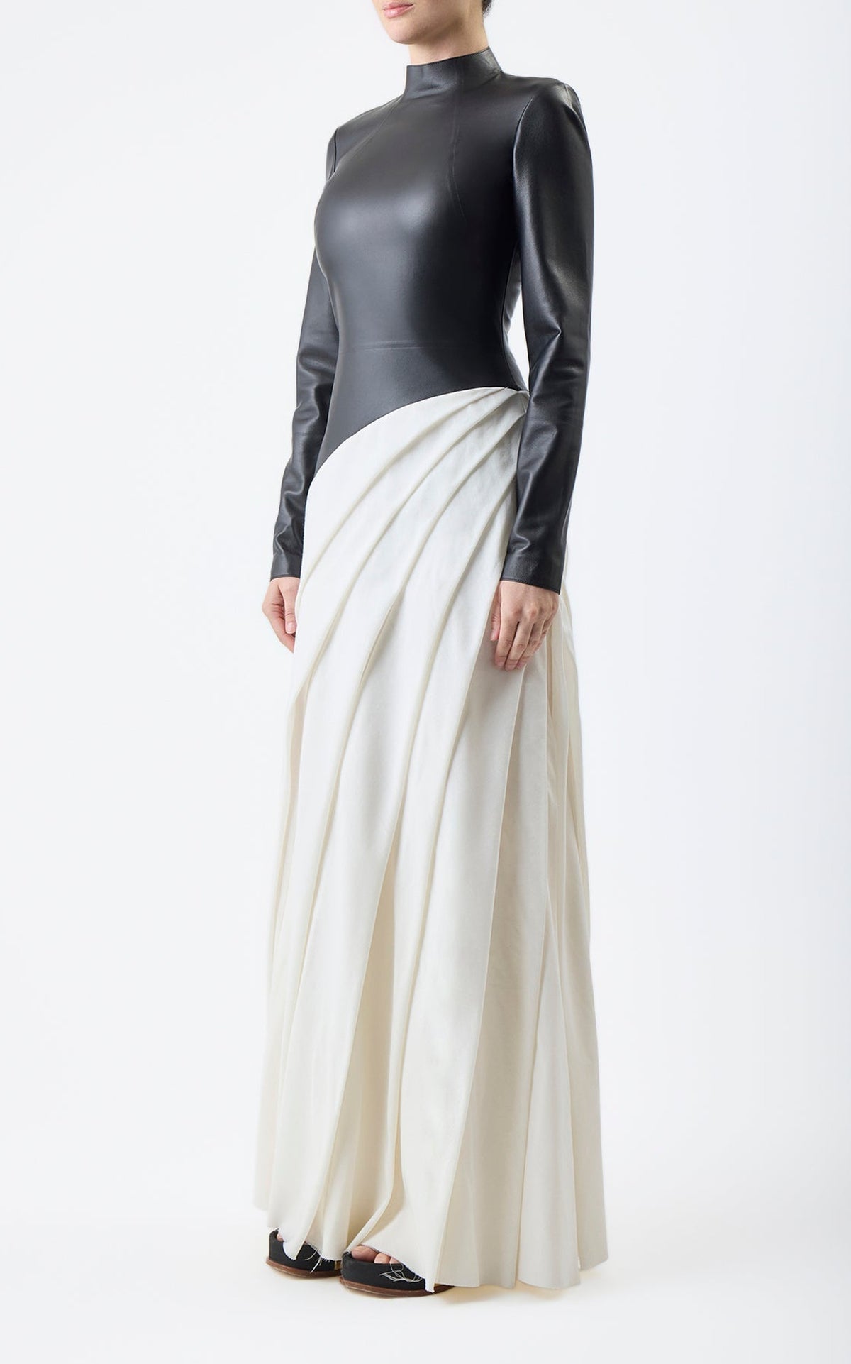 Black & Ivory / Robe Aulay en cuir - Black & Ivory