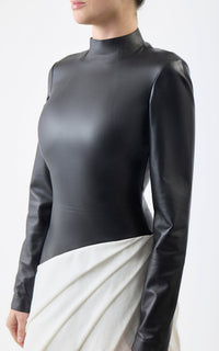 Black & Ivory / Robe Aulay en cuir - Black & Ivory