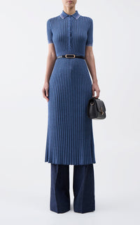 Denim Blue / Robe Eyot en cachemire - Denim Blue