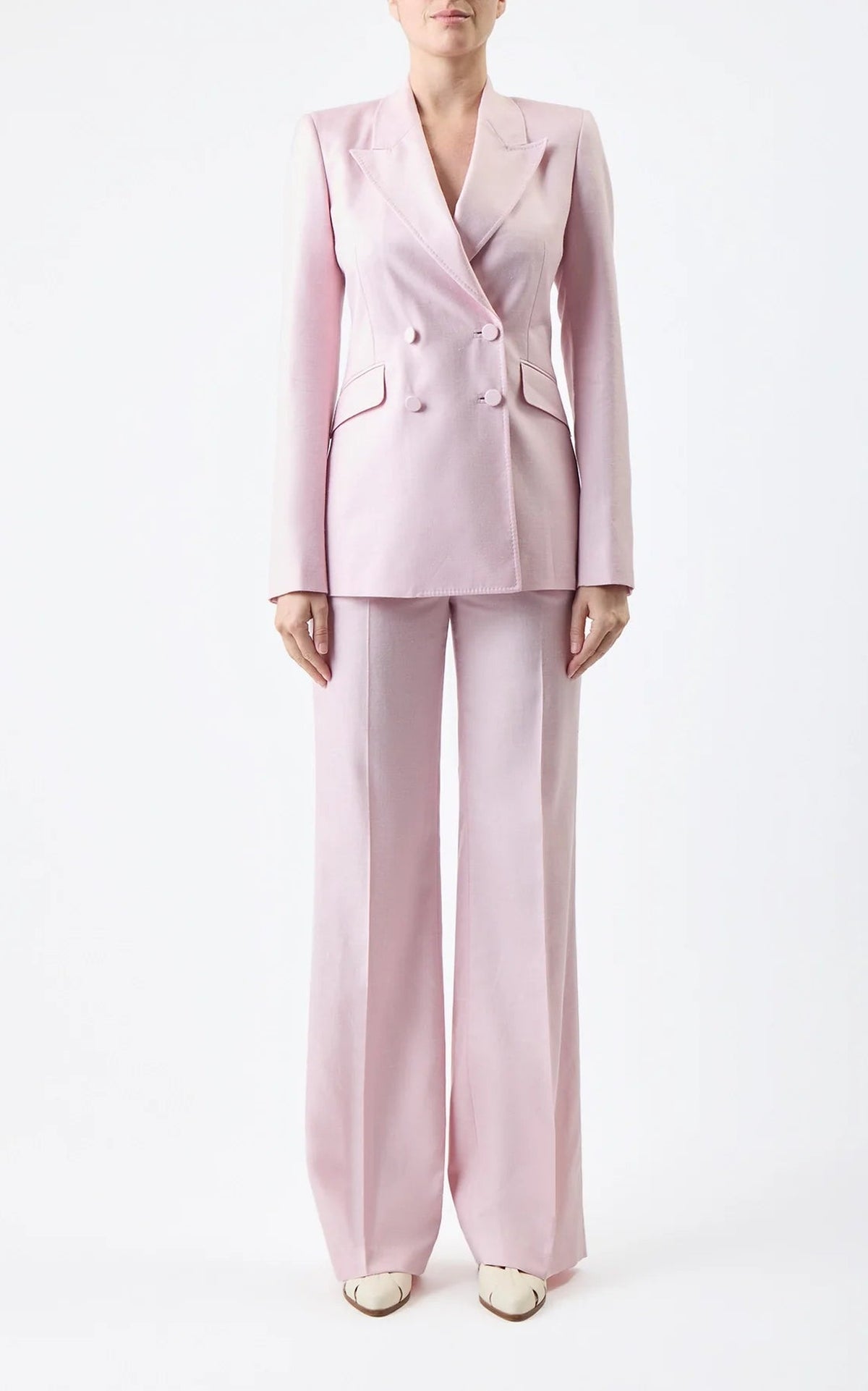 Blush / Veste blazer Stephanie en laine - Blush