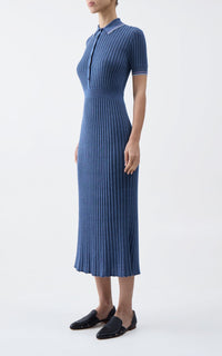 Denim Blue / Robe Eyot en cachemire - Denim Blue