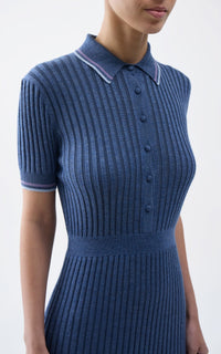 Denim Blue / Robe Eyot en cachemire - Denim Blue