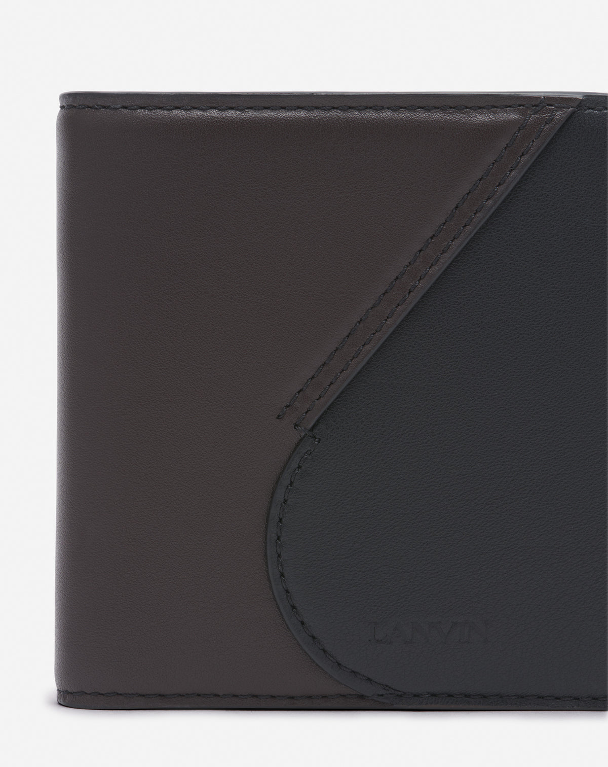 Portefeuille Hobo en cuir - Noir & Cacao