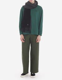 Bold Fox Head long-sleeved T-shirt with crest - Bottle Green