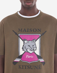 T-shirt, printed on front - Khaki