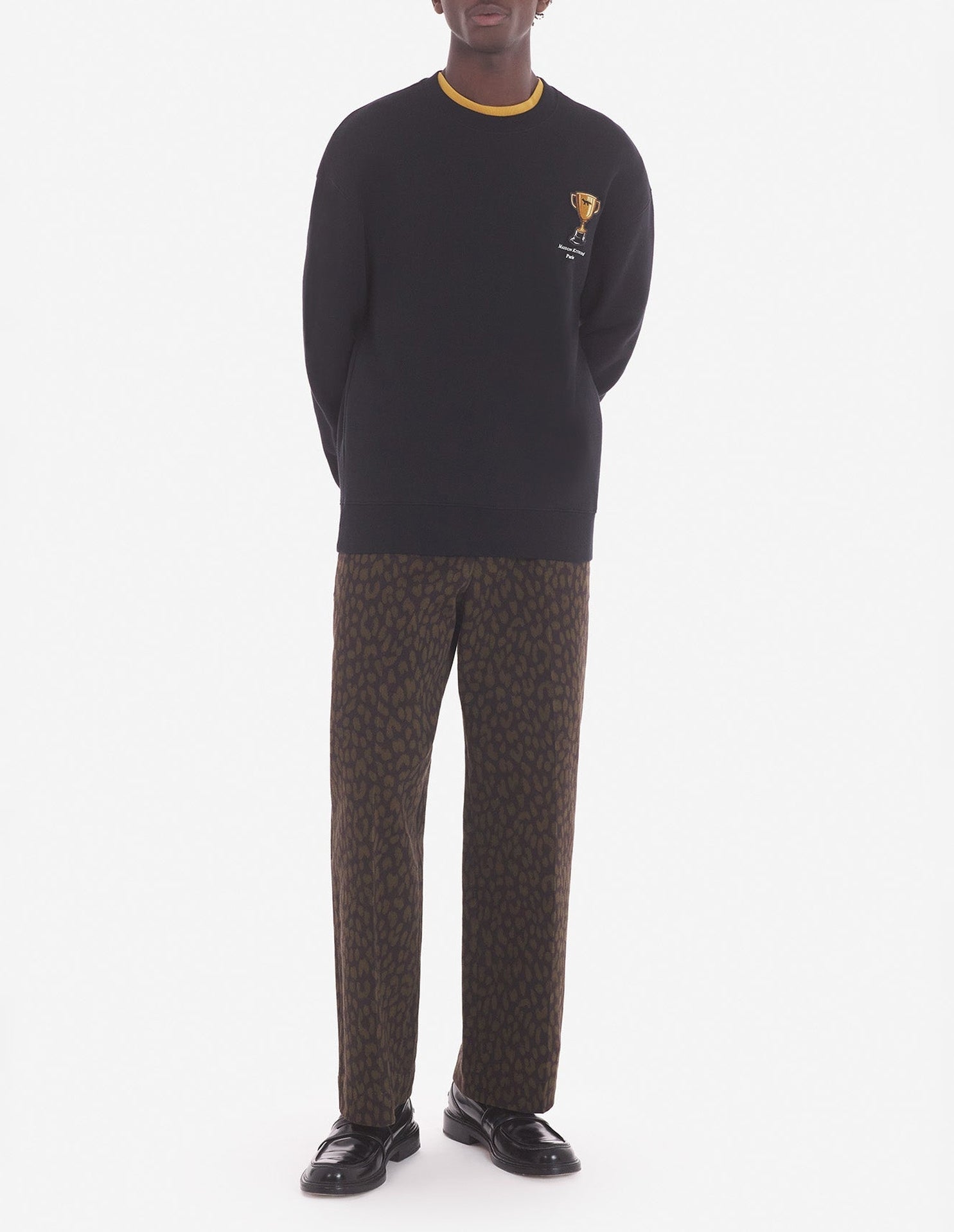 Sweatshirt Trophy à imprimé avec écusson - Black
