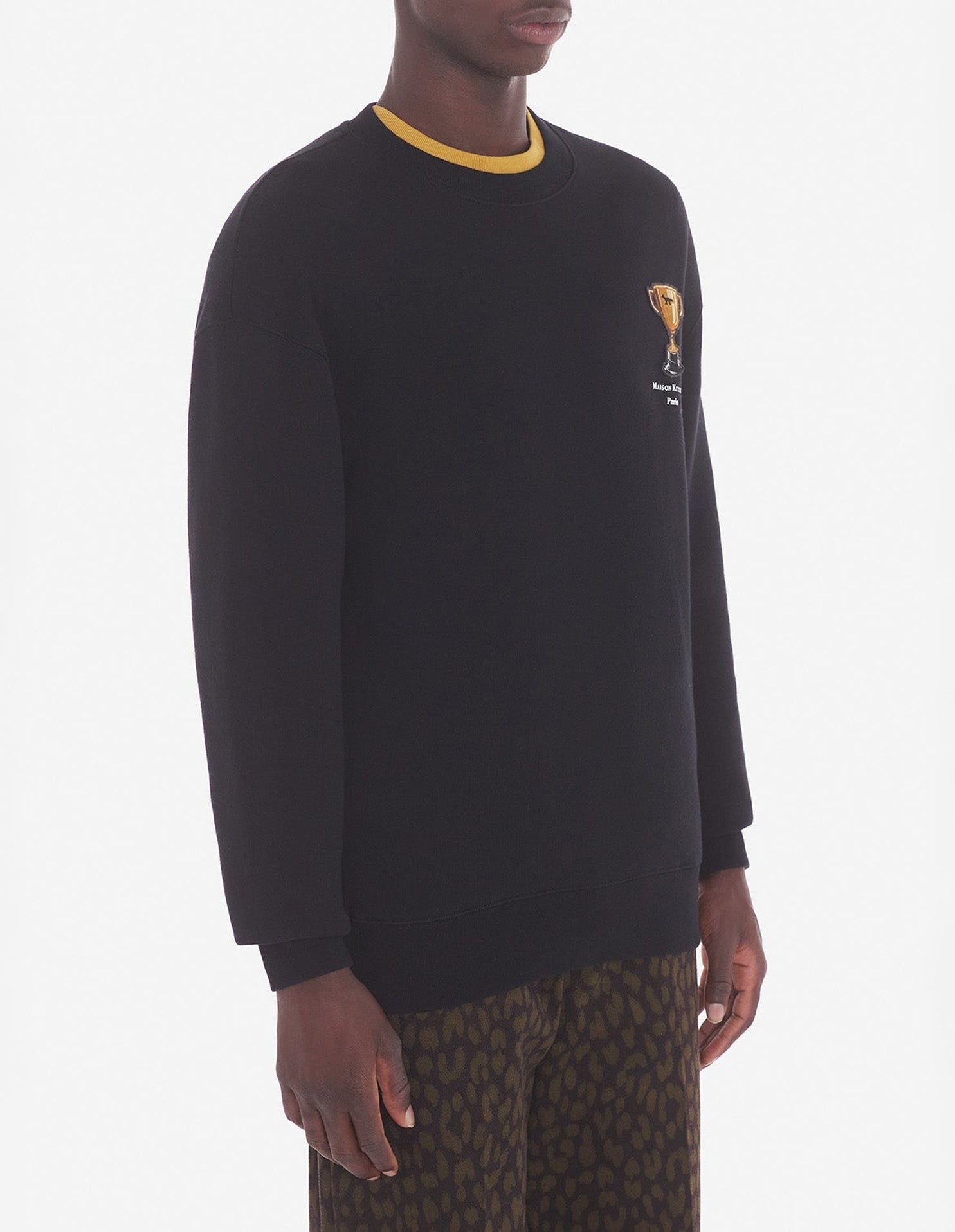 Sweatshirt Trophy à imprimé avec écusson - Black