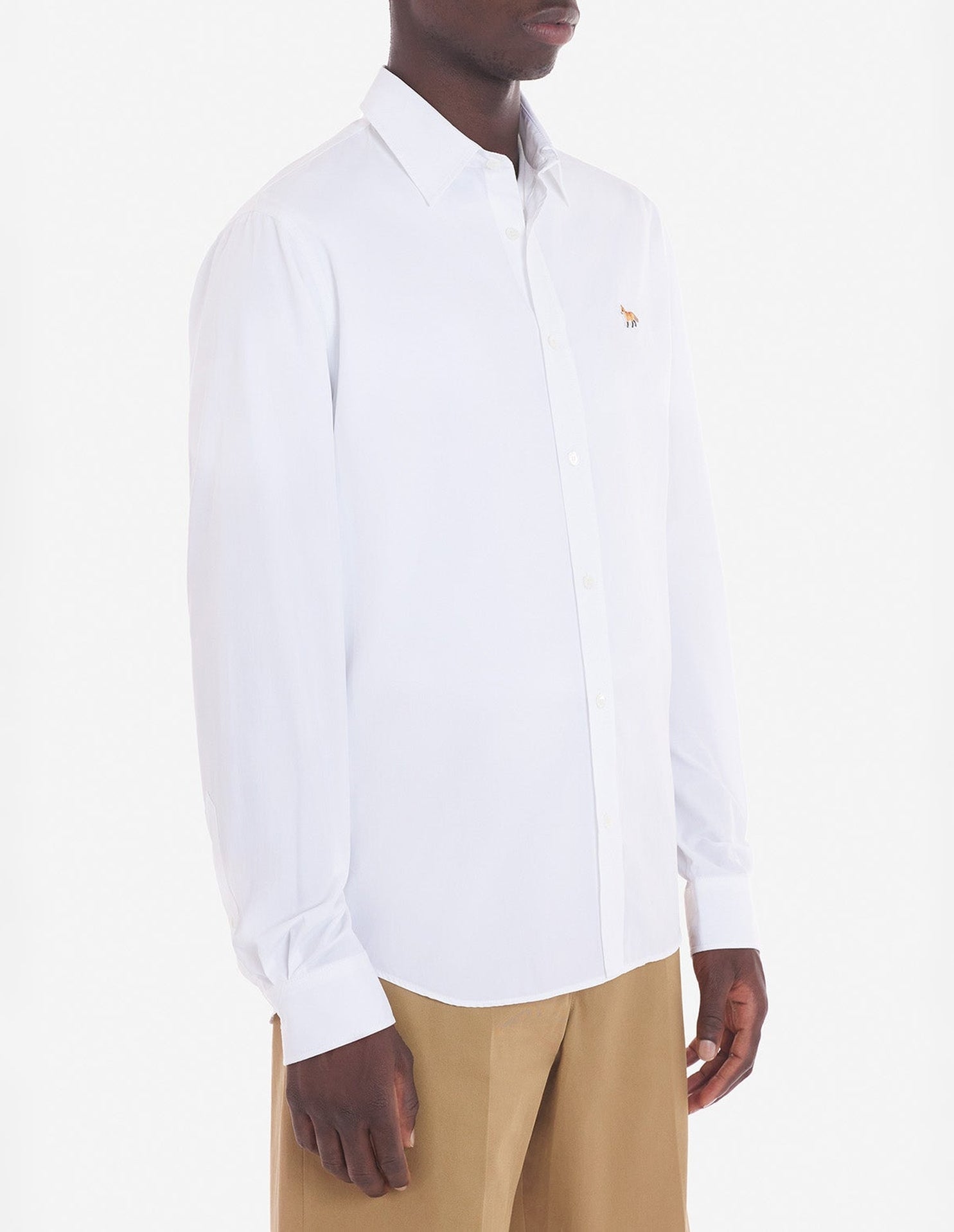 Chemise Oxford avec broderie - White