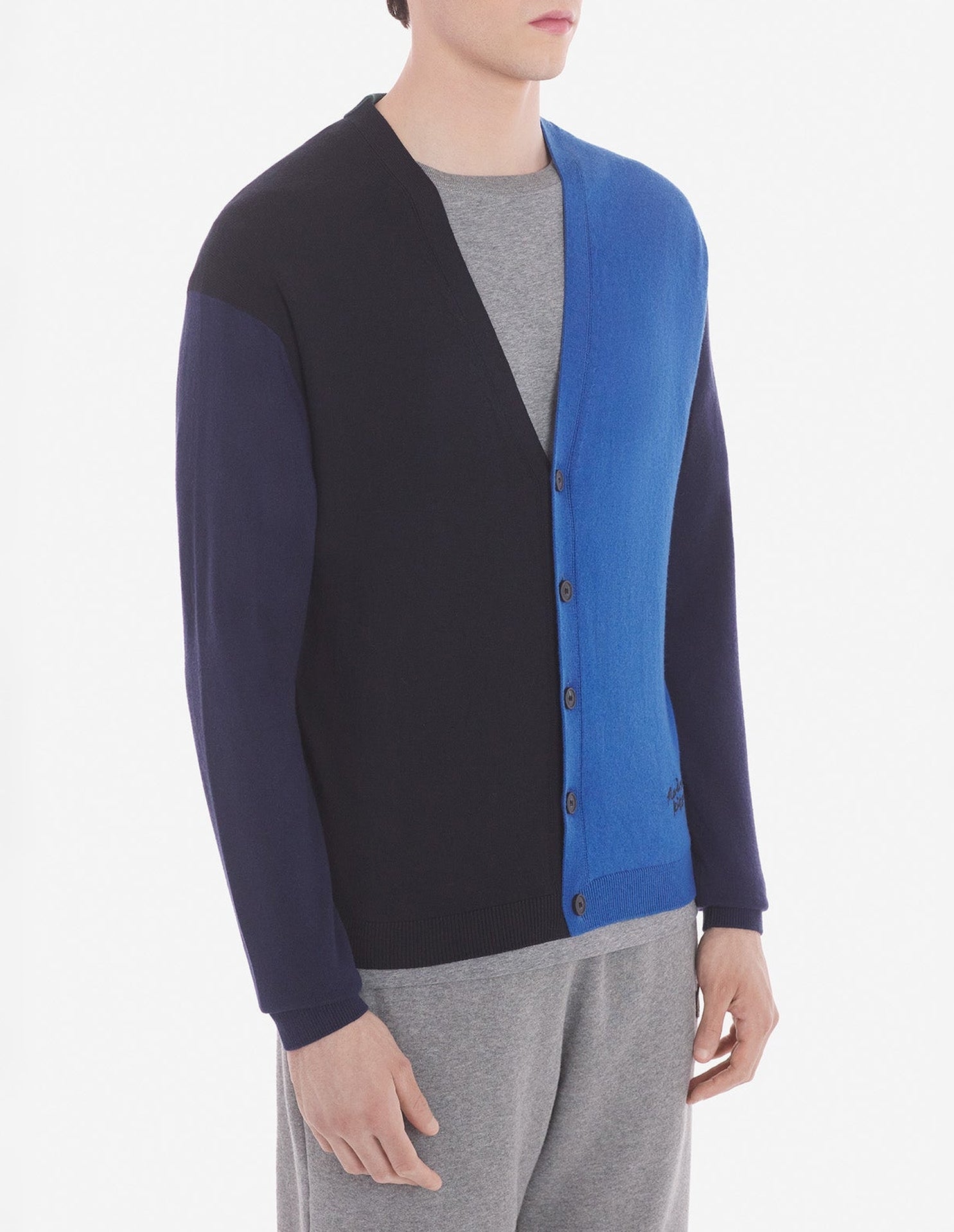 Cardigan à manches longues en laine - Black & Quartz Blue