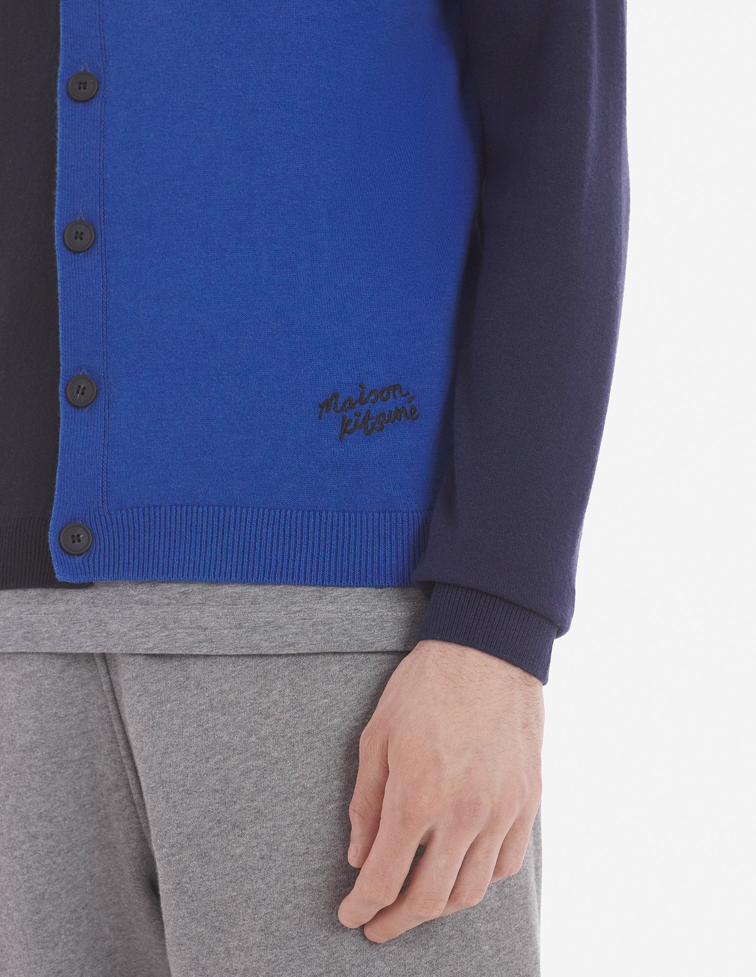 Cardigan à manches longues en laine - Black & Quartz Blue