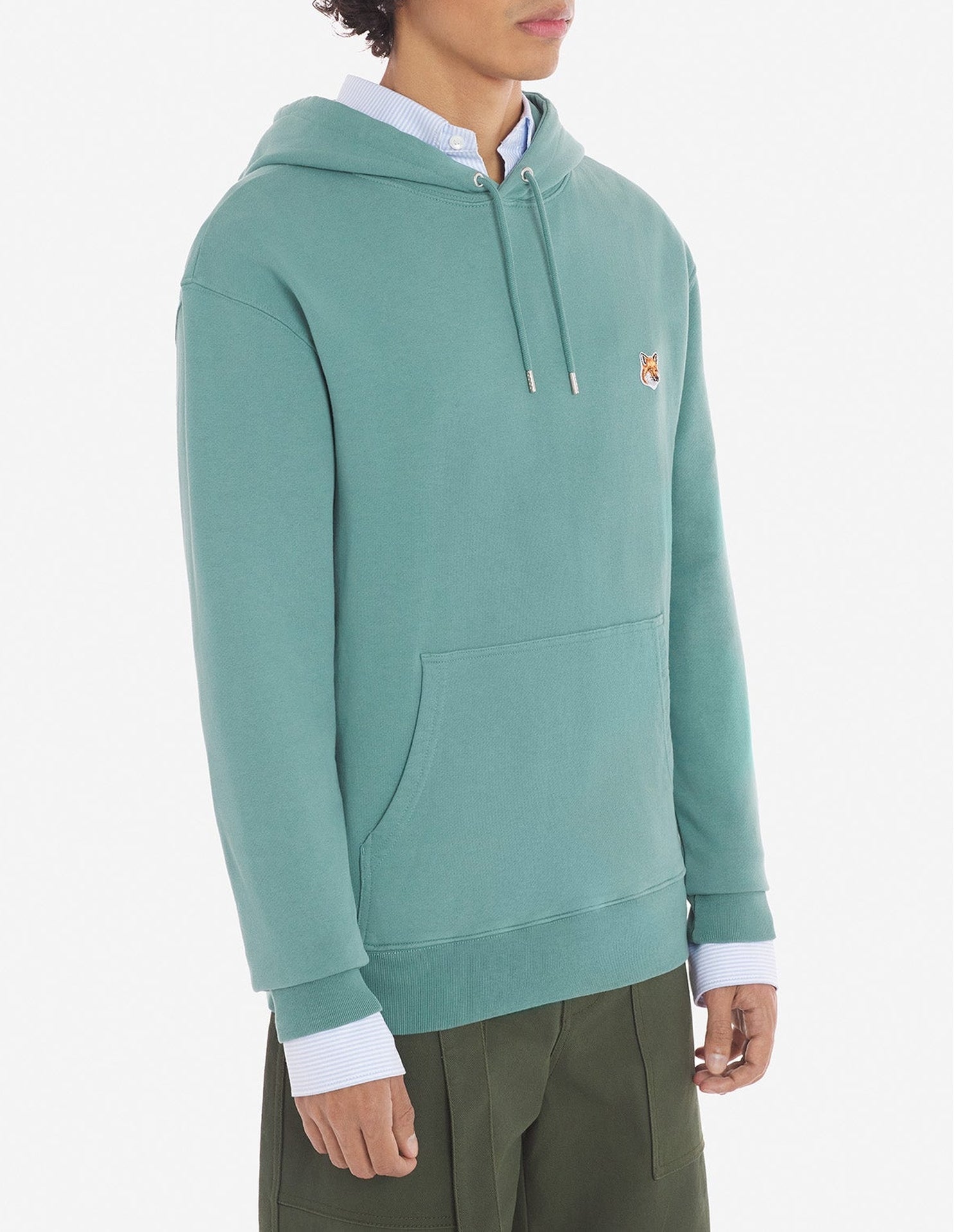 Sweat à capuche Fox avec écusson - Teal Grey