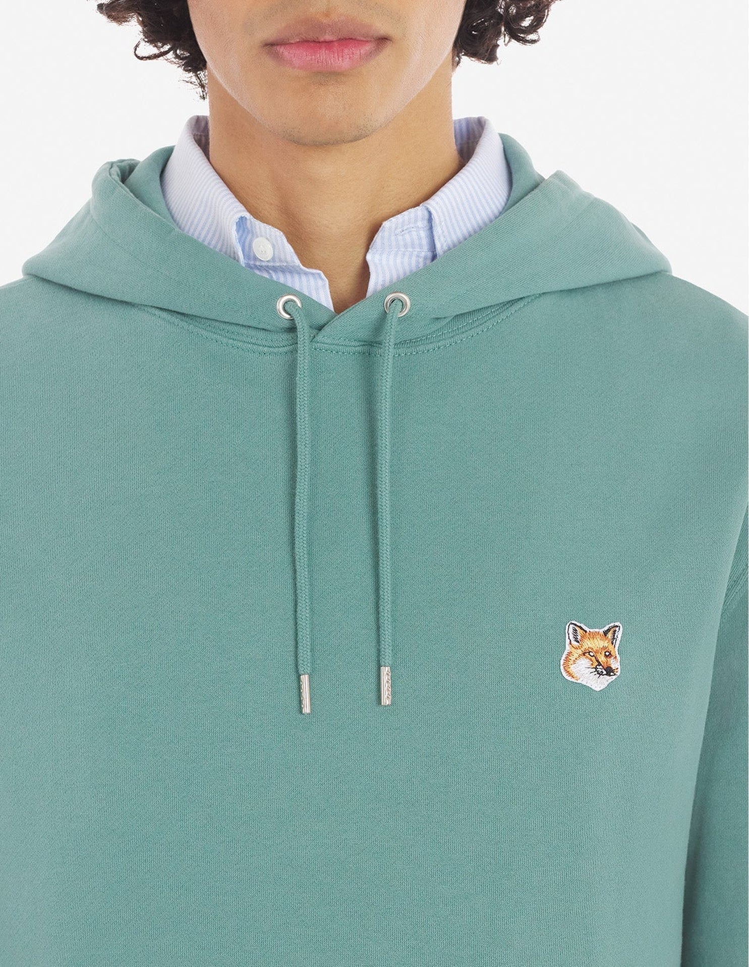 Sweat à capuche Fox avec écusson - Teal Grey