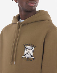 Sweat à capuche brodé - Khaki