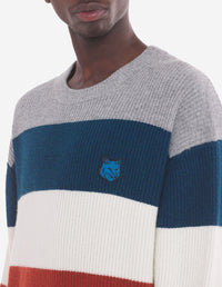 Fox ribbed jumper in wool and cashmere - White Stripes