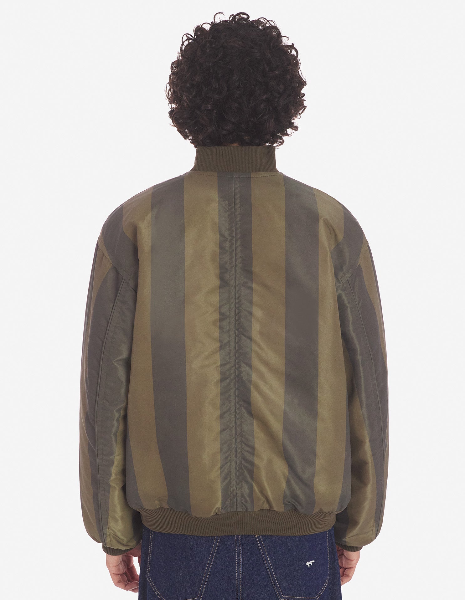 Tone-on-tone stripe bomber - Dark Khaki Stripes