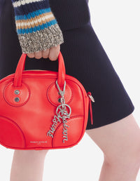 Leather key ring - Silver