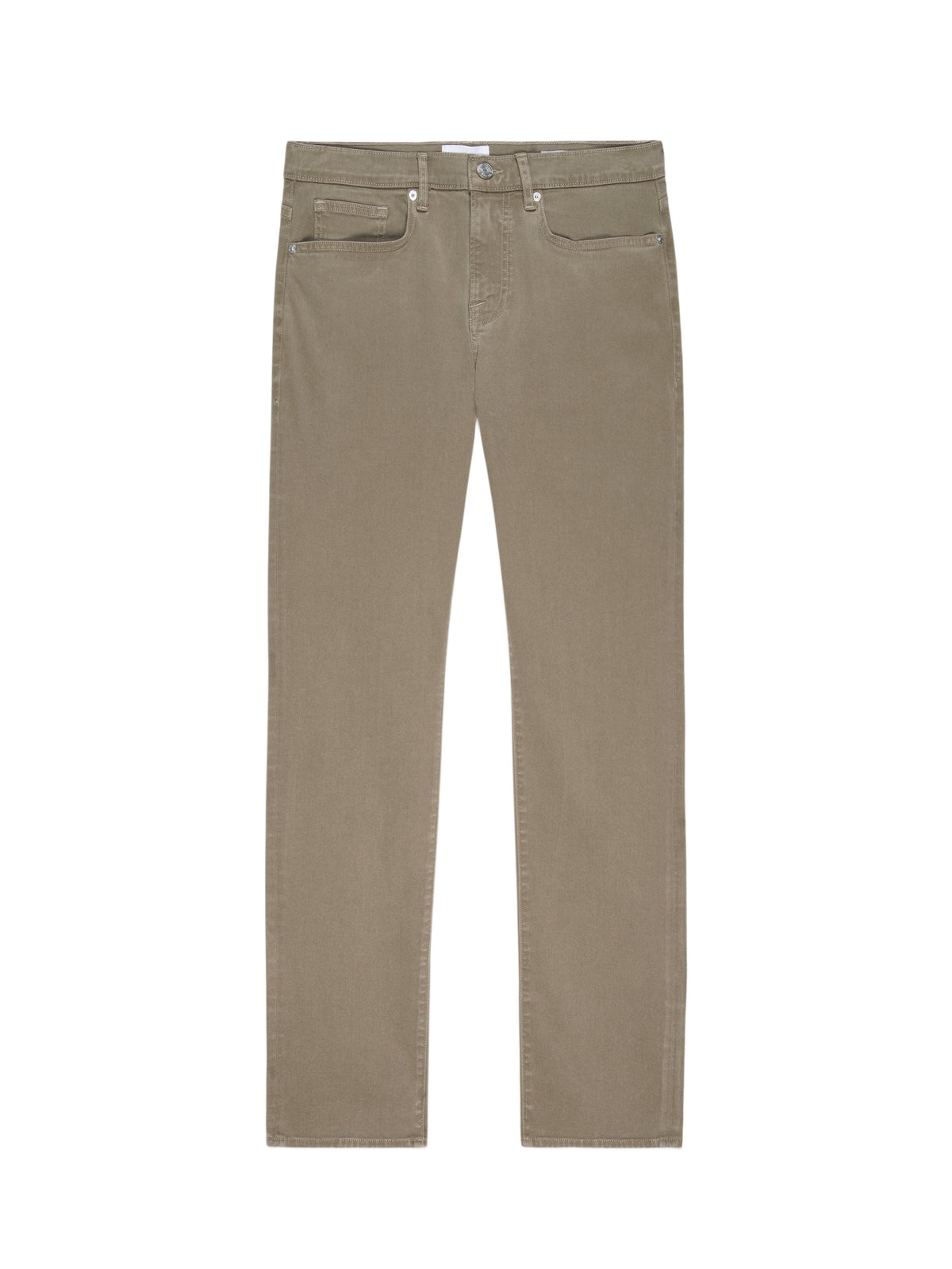 L'Homme Slim Brushed Twill Denim Trousers - Dark Khaki