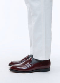 Mocassins avec languette en cuir - Bordeaux