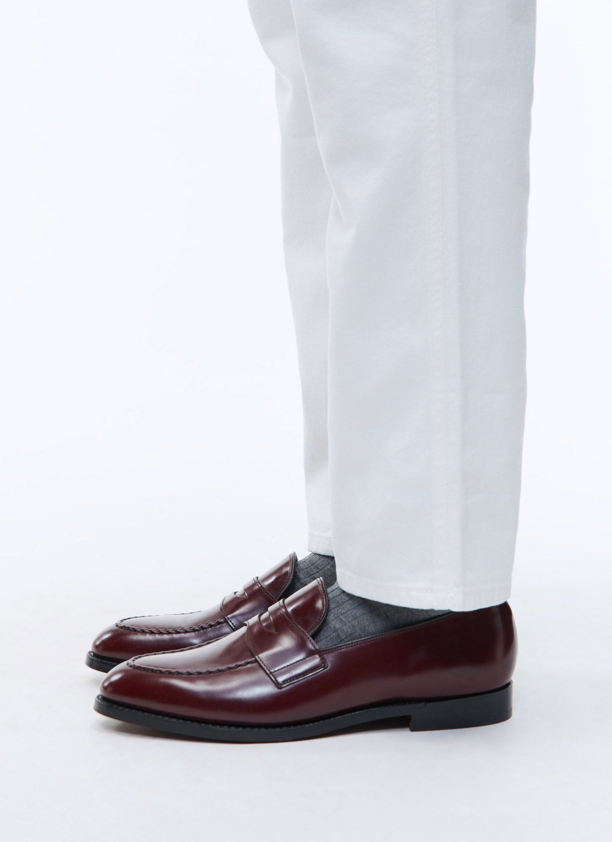 Mocassins avec languette en cuir - Bordeaux