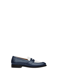 Mocassins bicolores en cuir - Marine
