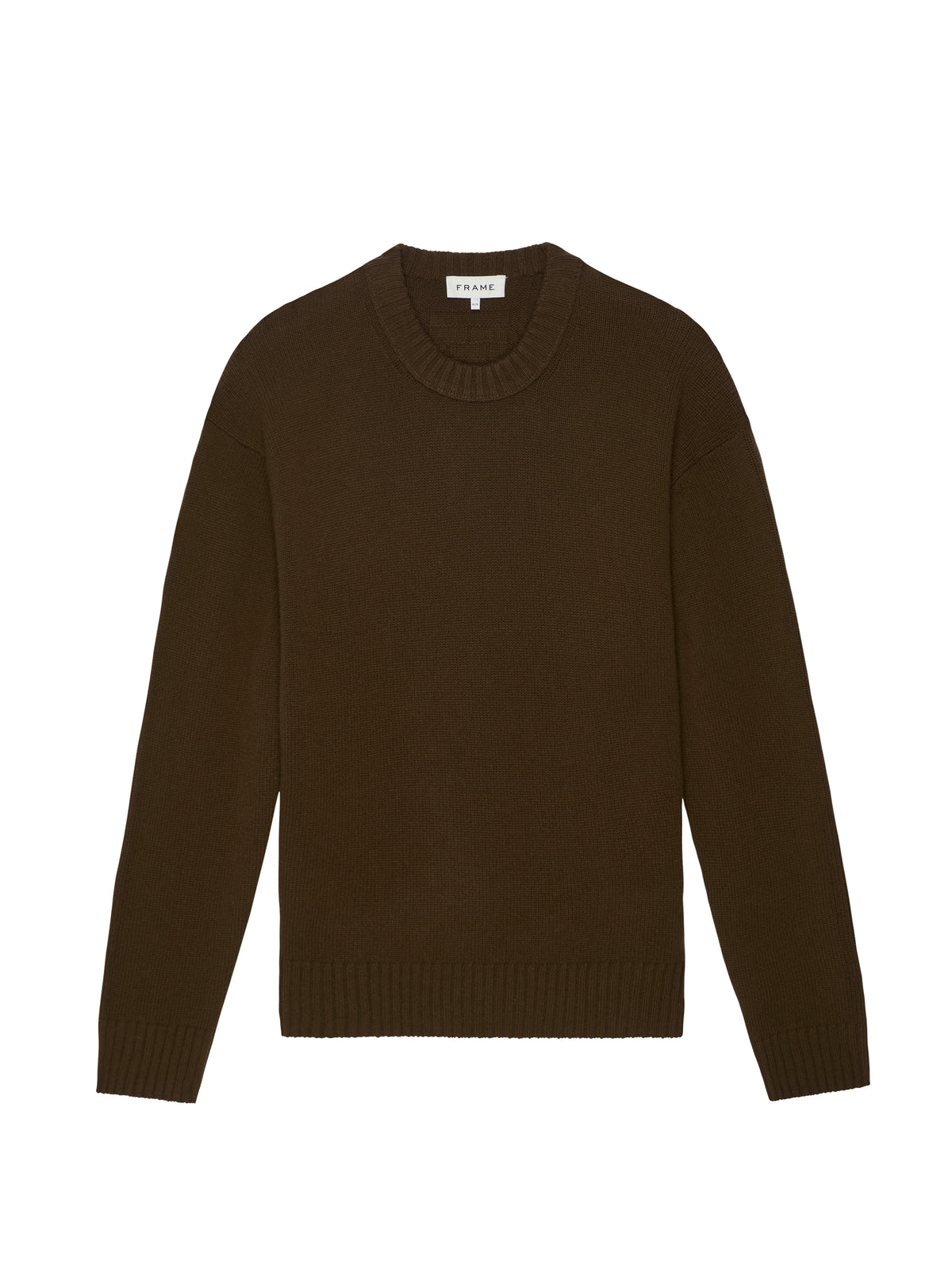 CASHMERE CREWNECK SWEATERDARK CAMEL
