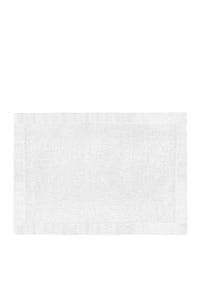 Set of 4 satin linen placemats - White