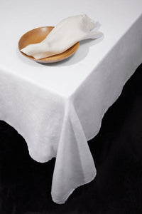 Nappe en satin de lin - White