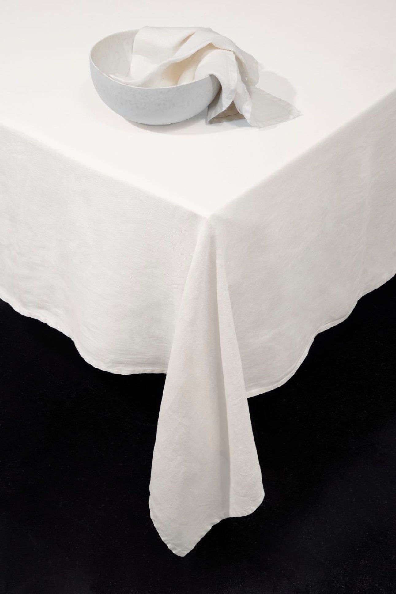 Nappe en satin de lin - Ecru