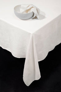 Nappe en satin de lin - Ecru