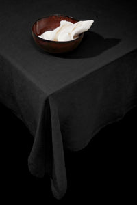 Nappe en satin de lin - Black