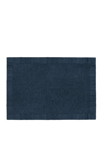 Set of 4 satin linen placemats - Blue