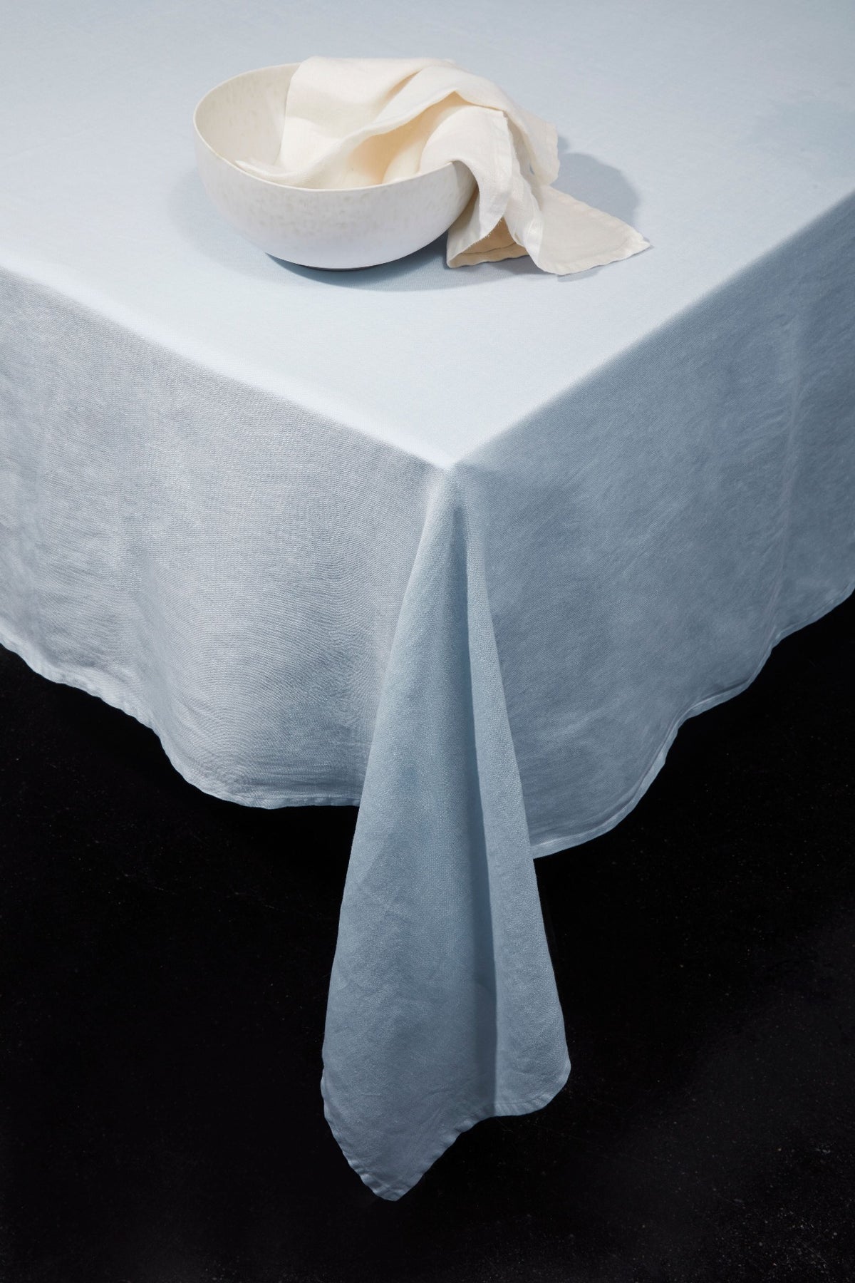 LINEN SATEEN TABLECLOTH-LARGE-LIGHT BLUE