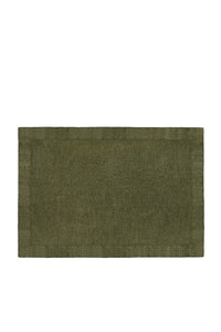 Set of 4 satin linen placemats - Olive